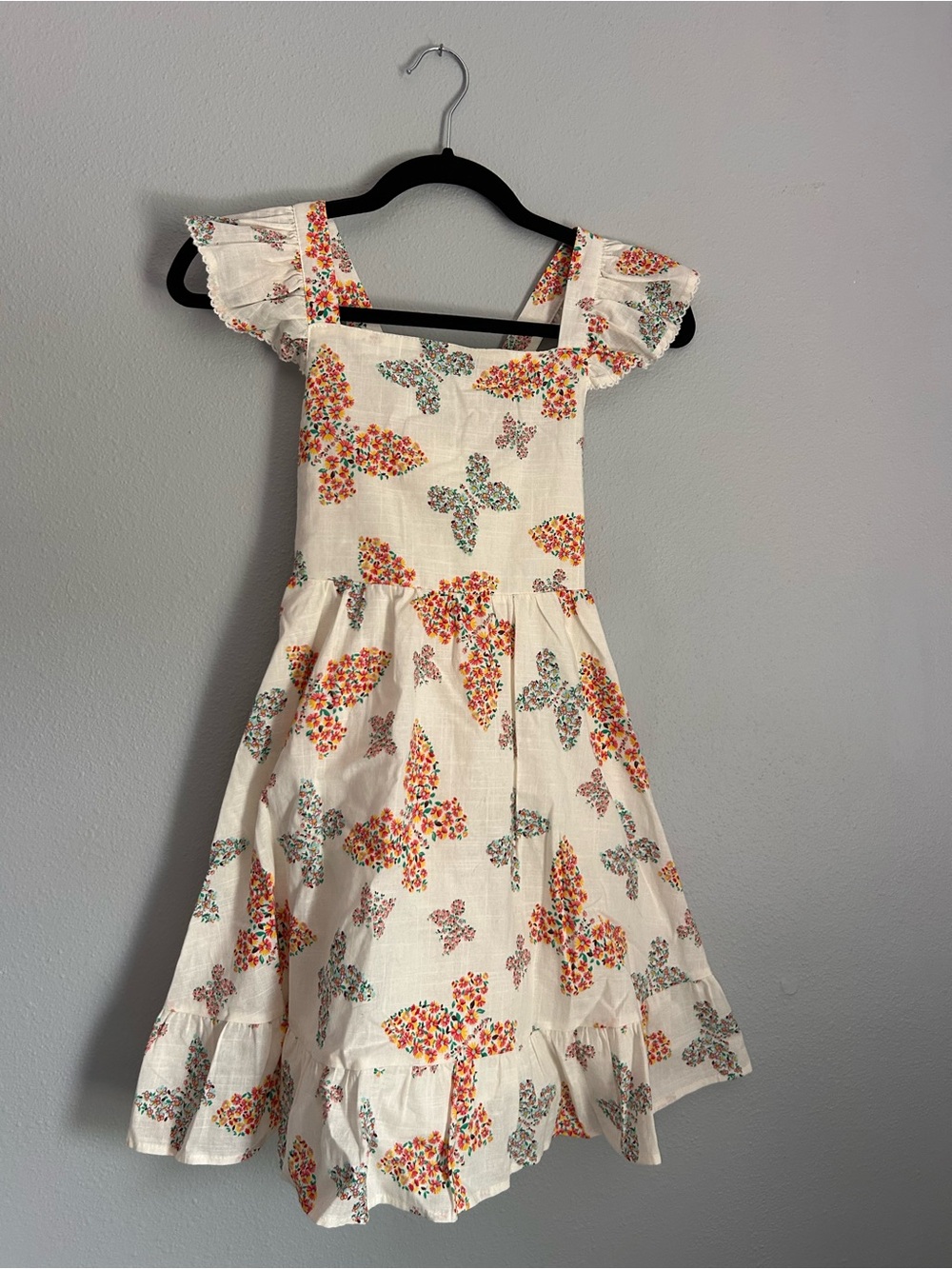 Haute Hippie White Floral Butterfly Print Girls' Dress